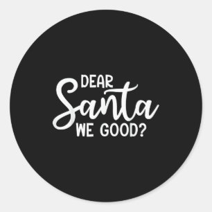 Pegatina Redonda Querido Santa Nos Buena Navidad Familia Navidad
