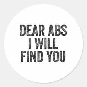 Pegatina Redonda Queridos abdominales te encontraré gimnasio levant