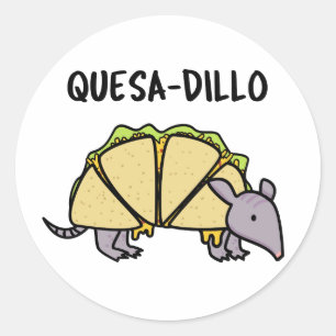 Pegatina Redonda Quesa-Dillo Funny Quesadilla Pun