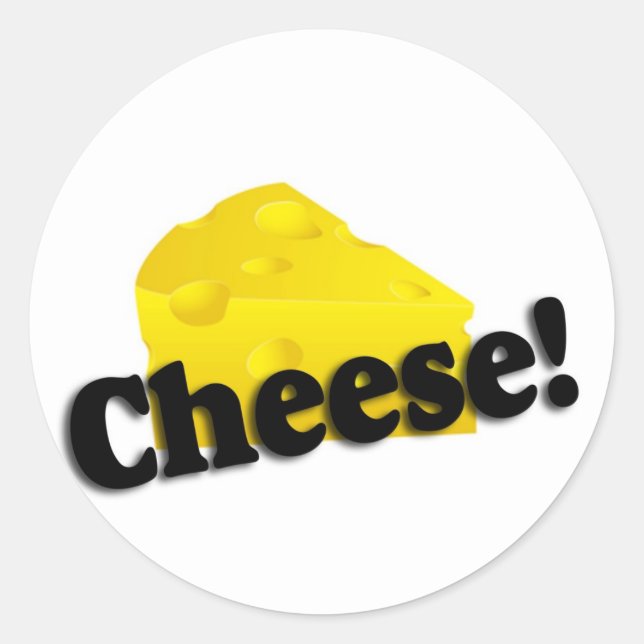 Pegatina Redonda Queso (Anverso)