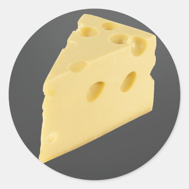 Pegatina Redonda Queso (Anverso)
