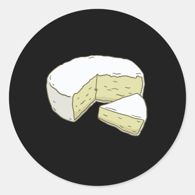 Pegatina Redonda Queso de Brie (Anverso)