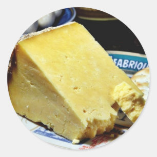 Pegatina Redonda Queso de Cheshire