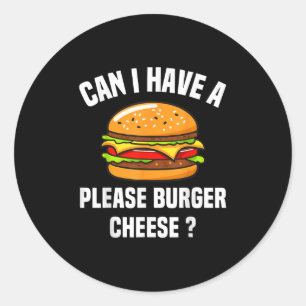 Pegatina Redonda Queso de hamburguesa Quese Bbq Funny Sa