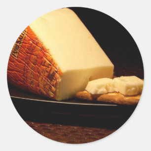 Pegatina Redonda Queso de Salut del puerto