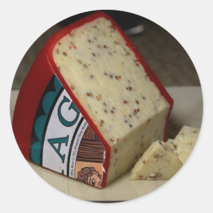 Pegatina Redonda Queso del Dragón Rojo
