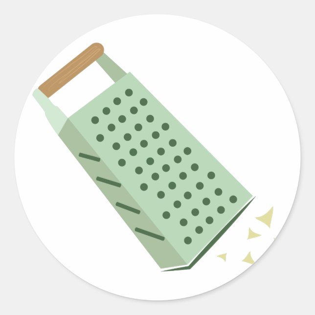 Pegatina Redonda Queso Grater (Anverso)