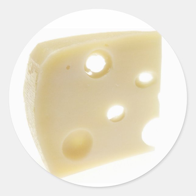 Pegatina Redonda Queso suizo (Anverso)