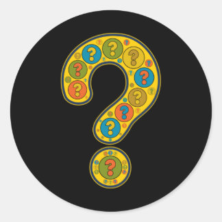 Pegatina Redonda Question Mark Yellow Artful Image Punctuation