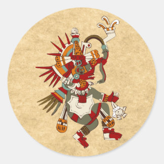 Pegatina Redonda Quetzalcoatl