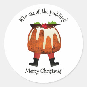 Pegatina Redonda QUIÉN COMIÓ A TODOS LOS Navidades DE PUDDING