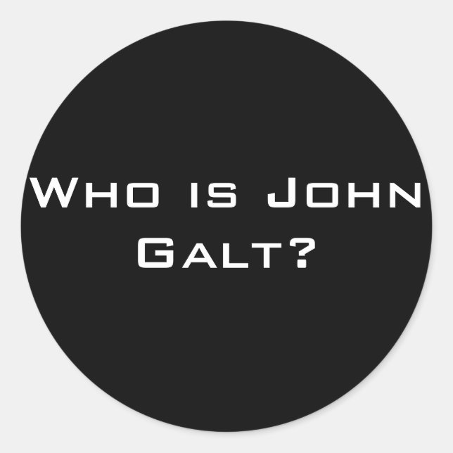 Pegatina Redonda ¿Quién es John Galt? (Anverso)