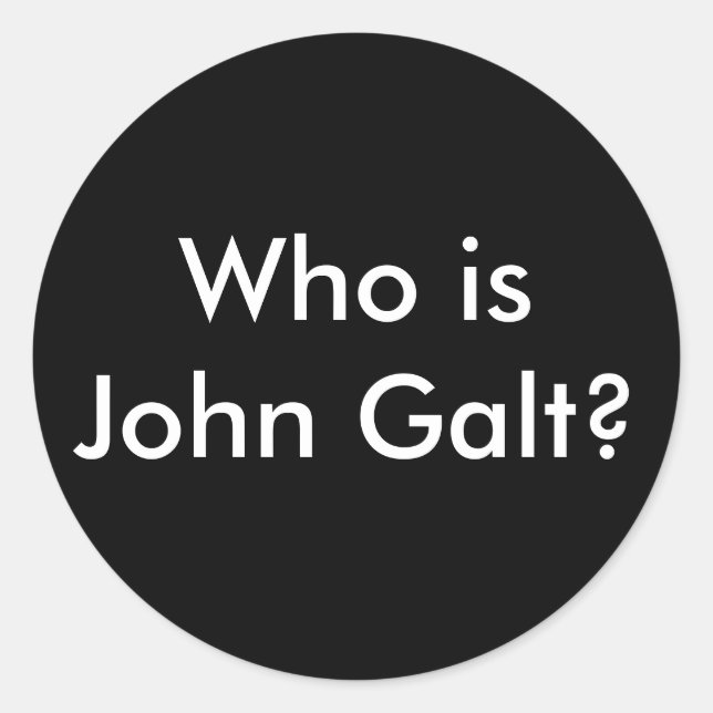 Pegatina Redonda ¿Quién es John Galt? pegatinas (Anverso)