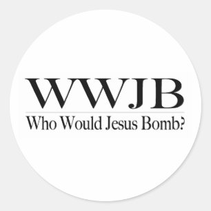 Pegatina Redonda Quién haría la bomba de Jesús (Wwjb)