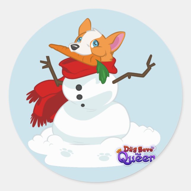 Pegatina Redonda ¿Quieres construir un... Corgi? Pegatinas! (Anverso)