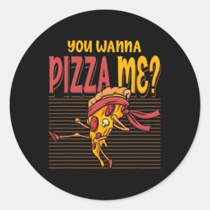 Pegatina Redonda Quieres Pizzarme Estilo De Lucha De Karate Mma Tae