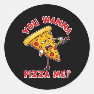 Pegatina Redonda Quieres Pizzarme Ninja Karate Sahbumnim Judo Mma