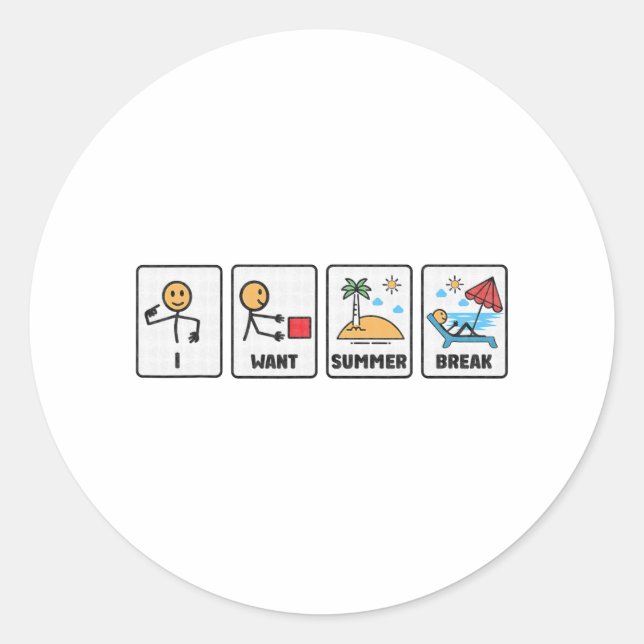 Pegatina Redonda ¿Quieres Que El Profesor De Las vacaciones De Vera (Anverso)