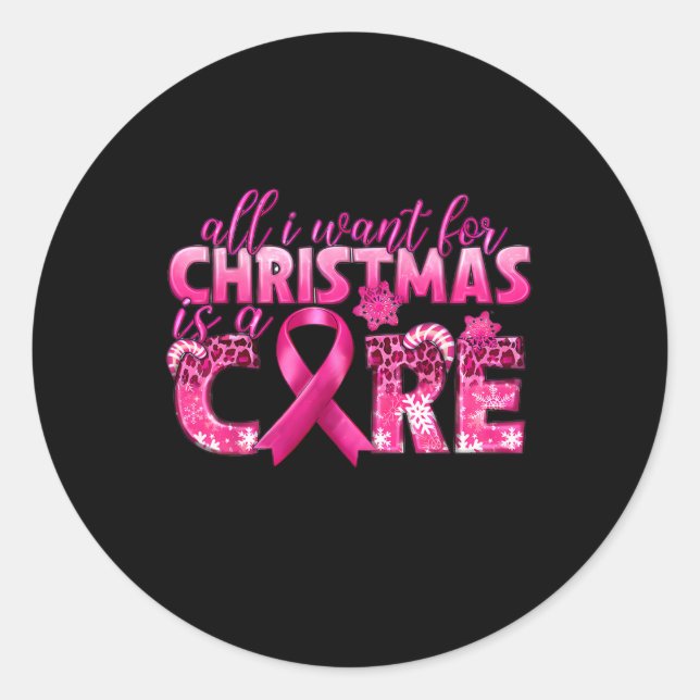 Pegatina Redonda Quiero Que Los Navidades Sean Conscientes Del Cánc (Anverso)