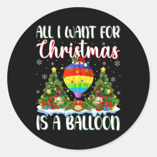 Pegatina Redonda Quiero Que Los Navidades Sean Un Balón De Noches