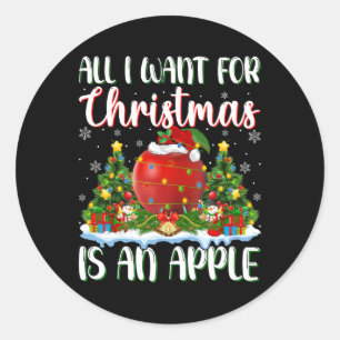 Pegatina Redonda Quiero Que Los Navidades Sean Una Luz De Árbol De 
