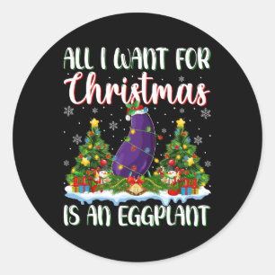 Pegatina Redonda Quiero que los Navidades sean una luz de árbol de