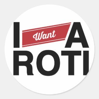 Pegatina Redonda "Quiero un Roti" (Rojo)