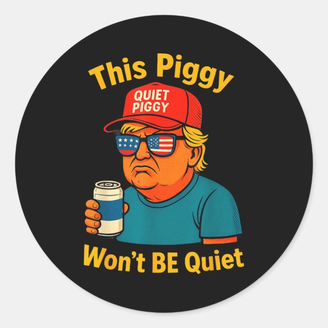 Pegatina Redonda Quiet Ggy Tees Family Friends Funny Design Perfect (Anverso)