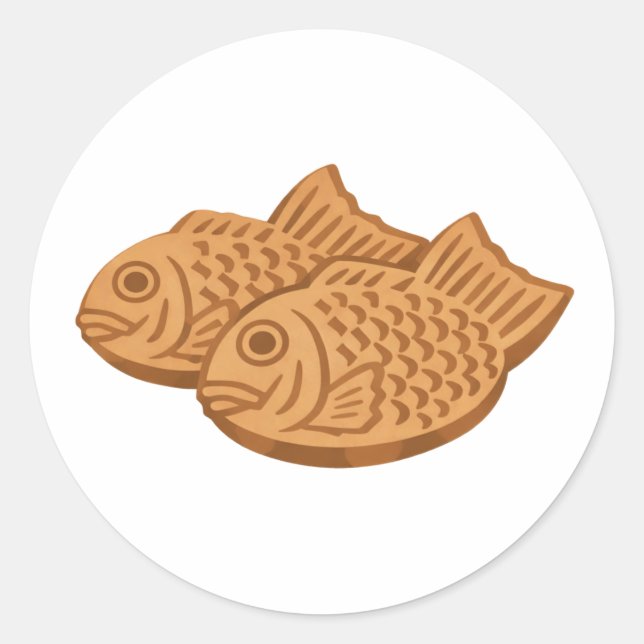 Pegatina Redonda Quiet Icons – Japanese Taiyaki (Anverso)