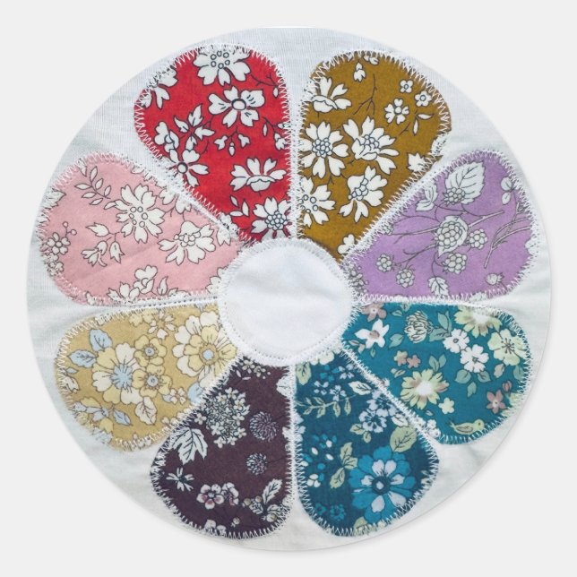 Pegatina Redonda Quilted Dresden Sticker (Anverso)