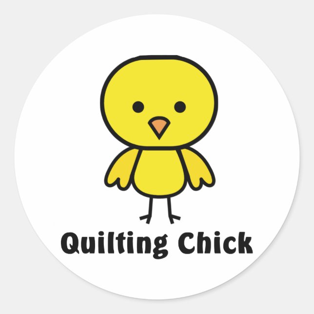 Pegatina Redonda Quilting Chick (Anverso)