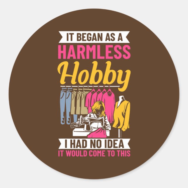 Pegatina Redonda Quilting Quote Sewerperson De Tejido De Cosecha (Anverso)