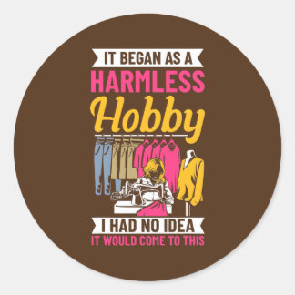 Pegatina Redonda Quilting Quote Sewerperson De Tejido De Cosecha