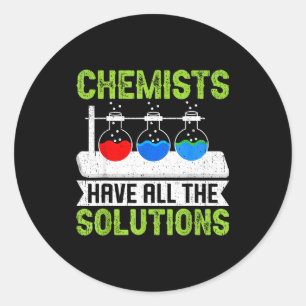 Pegatina Redonda Química de Laboratorio Chemists All Solutions