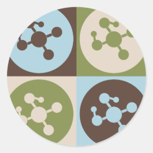 Pegatina Redonda Química del polímero del arte pop