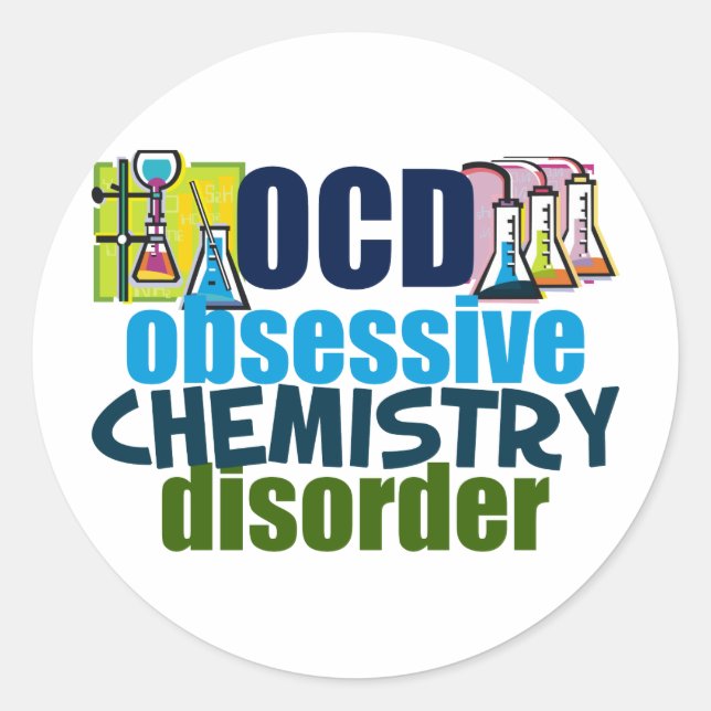 Pegatina Redonda Química divertida (Anverso)