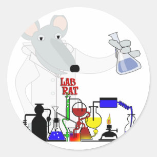 PEGATINA REDONDA QUÍMICA LAB RAT