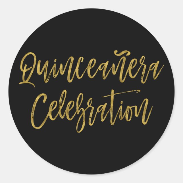 Pegatina Redonda Quinceanera | 15.º cumpleaños (Anverso)