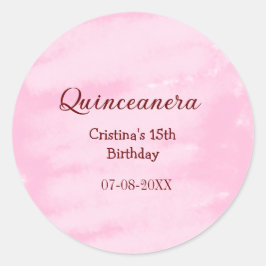 Pegatina Redonda Quinceanera anos 15 años añadir textura de nombre
