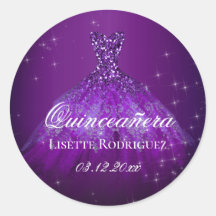 Quinceanera personalizada morada oscura