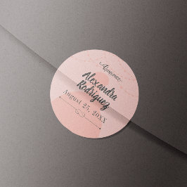 Pegatina Redonda Quinceanera Quinceanera, Charro de acero y rosa de