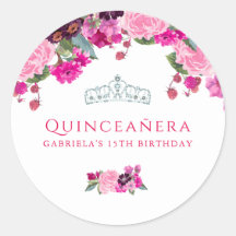 Quinceanera rosa púrpura y rosa