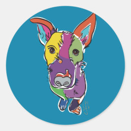 Pegatina Redonda Quincy Texas Piedog