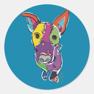 Pegatina Redonda Quincy Texas Piedog