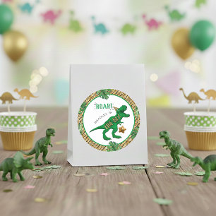 Pegatina Redonda Quinto cumpleaños de Dinosaurio Quinto Rex