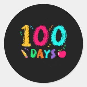 Pegatina Redonda Quinto Grado: 100 Días Más Inteligentes De Maestro