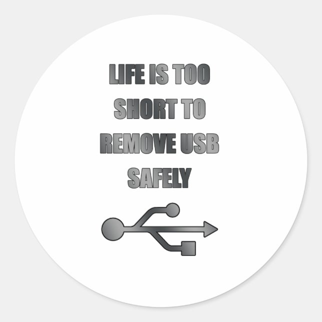 Pegatina Redonda quitar USB de forma segura (Anverso)