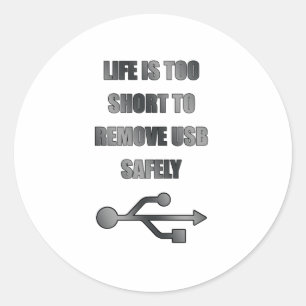 Pegatina Redonda quite USB con seguridad