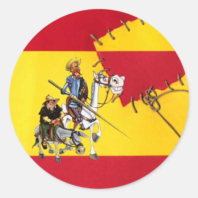 Pegatina Redonda @QUIXOTEdotTV (Anverso)