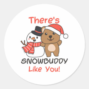 Pegatina Redonda Quokkka No Hay Snowbuddy Como Tú Chiste De Muñeco